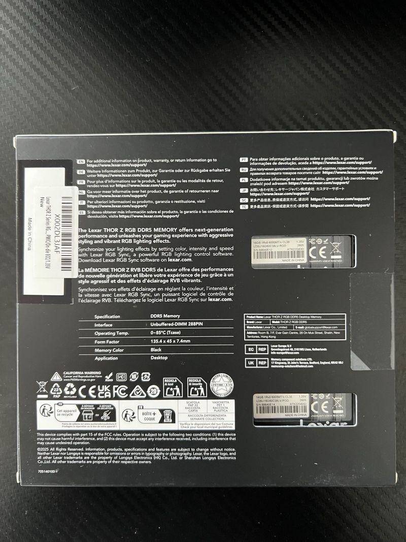 Lexar Thor Z DDR5 32GB Kit RGB afbeelding 2
