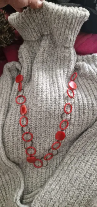 Collar BoHo Largo Rojo