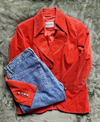 Chaqueta Corduroy Naranja/Rojo