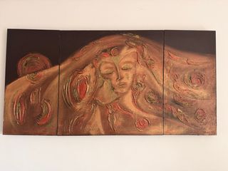 Cuadro Tríptico Mujer Abstracta