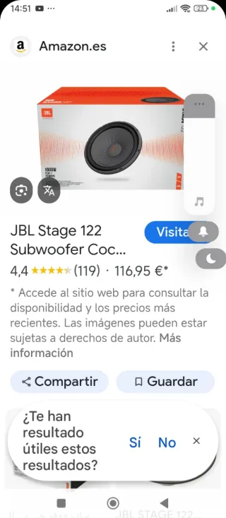 OCASIÓN!!Subwoofer STAGE. 122 Negro