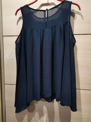 Blusa donna blu senza maniche nr 129