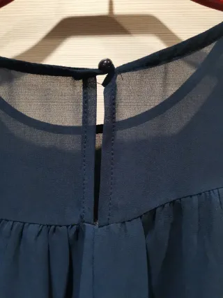 Blusa donna blu senza maniche nr 129
