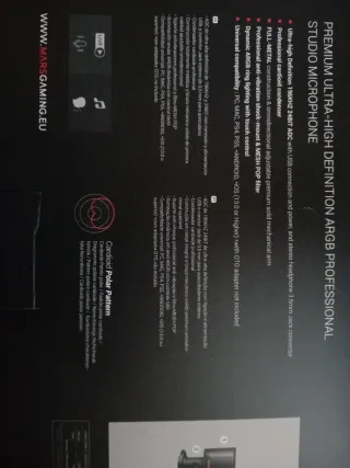 Micrófono Profesional Mars Gaming MMIC-XT