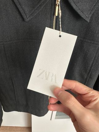 Zara Chaqueta Crop Cremallera Mujer Talla S