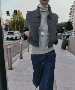 Zara Chaqueta Crop Cremallera Mujer Talla S