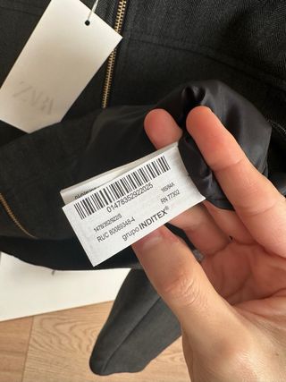 Zara Chaqueta Crop Cremallera Mujer Talla S