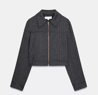 Zara Chaqueta Crop Cremallera Mujer Talla S