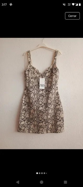 Vestido Zara estampado serpiente Talla M
