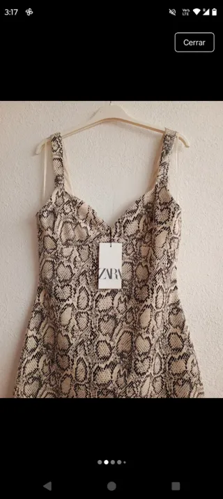Vestido Zara estampado serpiente Talla M