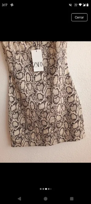Vestido Zara estampado serpiente Talla M