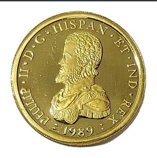 Moneda 50 ecus oro 1989 Felipe II