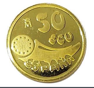Moneda 50 ecus oro 1989 Felipe II