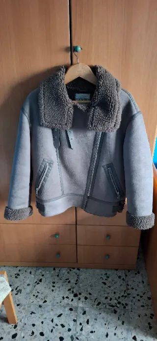 Chaqueta Zara Mujer Beige/Marrón Talla M