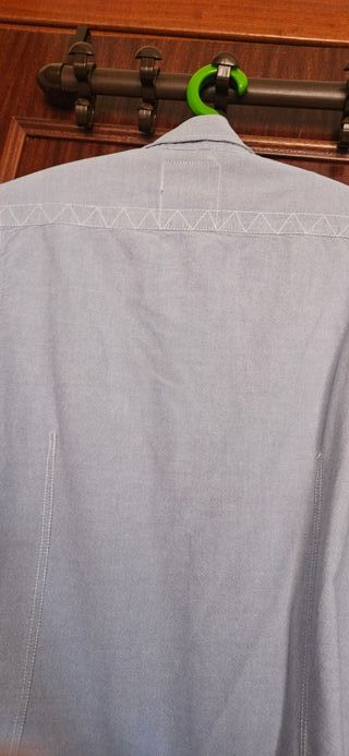 Camisa de vestir azul para hombre