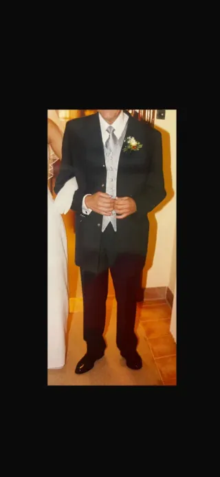 Traje de ceremonia hombre negro y plateado