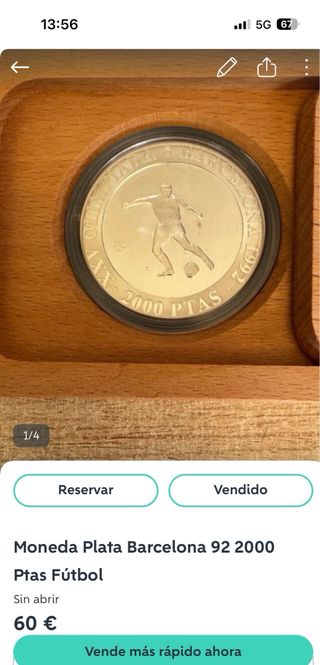 Moneda Plata 2000 Ptas Barcelona 92 Futbol
