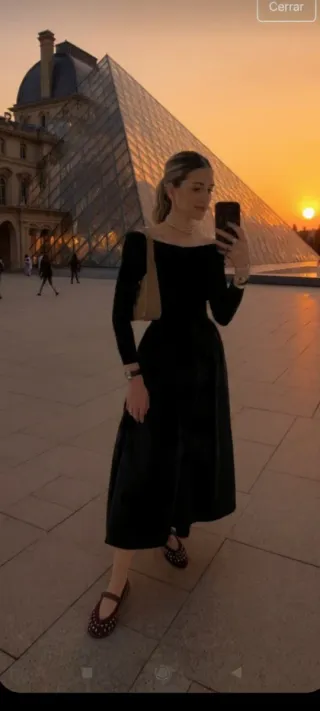 Vestido Midi Negro Mango Talla S Nuevo