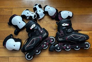 Pack Patines Oxelo Fit 3, Protecciones Completas