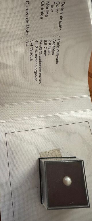 Perla cultivada argéntea 2 Kilates