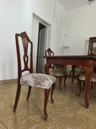 Mesa comedor y 6 sillas clásico madera