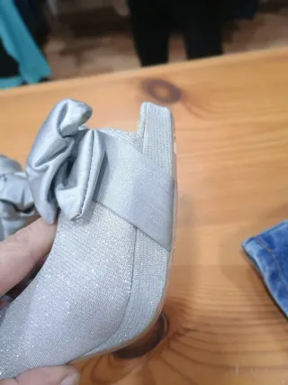 Sandalias tacón plateadas Alex Silva T40