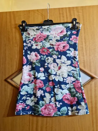 Top donna floreale blu