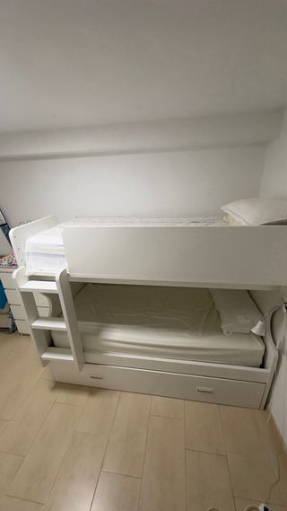 Litera madera con cama nido