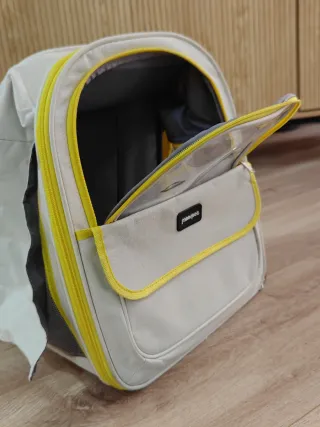 Mochila Transportín Gato Moorpet Beige y Amarillo