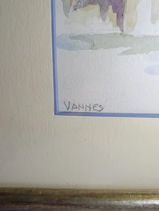 Coppia quadri acquerello con cornice