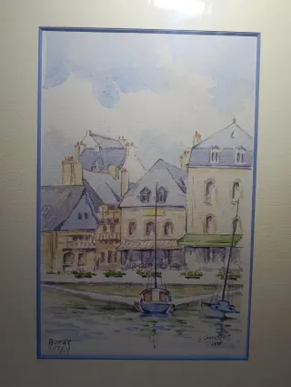 Coppia quadri acquerello con cornice