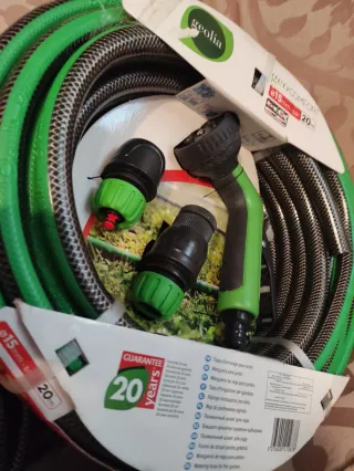 2 Mangueras Jardín Geolia 20m Ø15mm y 15 metros