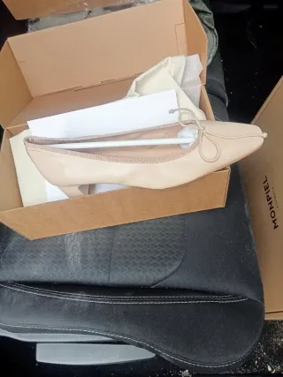 Manoletinas piel beige nuevas