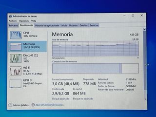 Portátil Lenovo i3-6006U 4GB RAM 240GB SSD