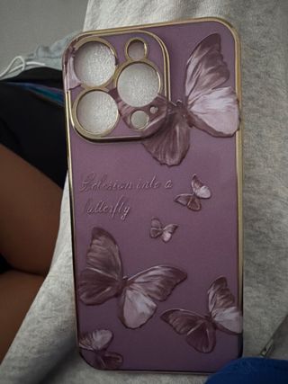 Custodia iPhone 14 Pro Farfalle Viola