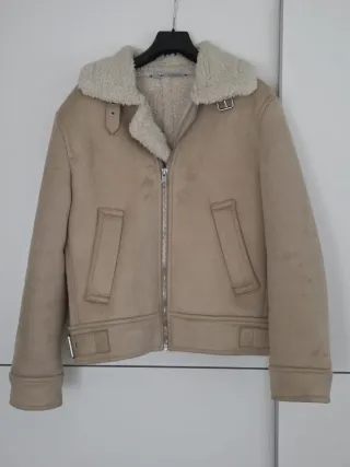 Chaqueta Zara Borrego Beige Talla M Hombre