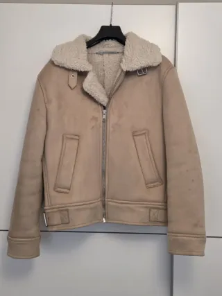Chaqueta Zara Borrego Beige Talla M Hombre