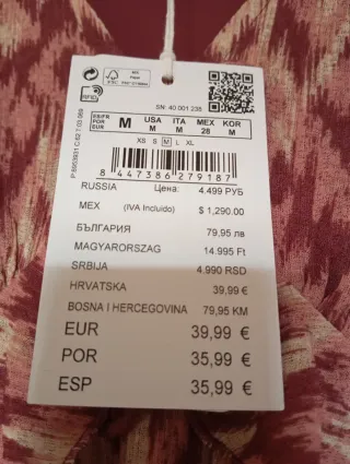 Vestido MIDI estampado NUEVO talla M