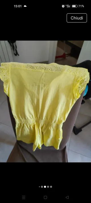 Tuta estiva bambina Benetton gialla