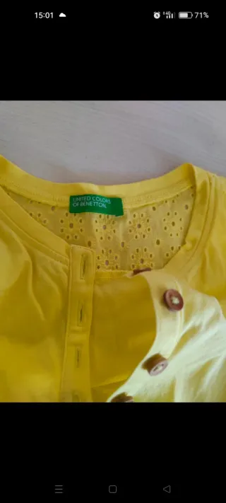 Tuta estiva bambina Benetton gialla