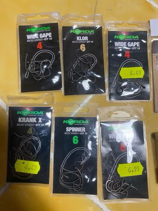 Material montajes carpfishing Korda y ridgemonkey