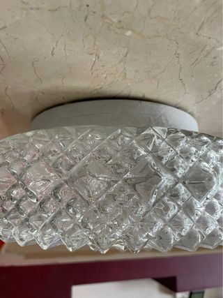 Aplique de techo cristal y plástico