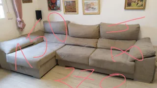 Sofá modular beige de tela