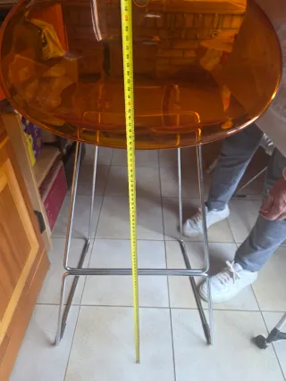 Taburete Pedrali Naranja y Plata