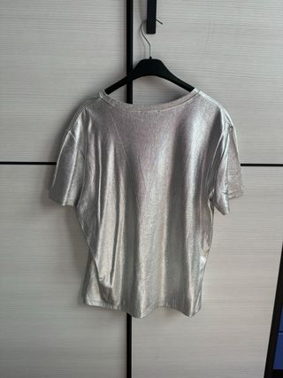 Camiseta Zara Plateada Talla XL