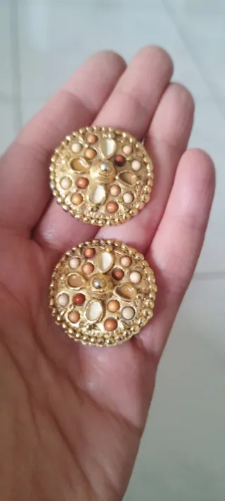 Orecchini Jacky De G. vintage clip oro multicolor