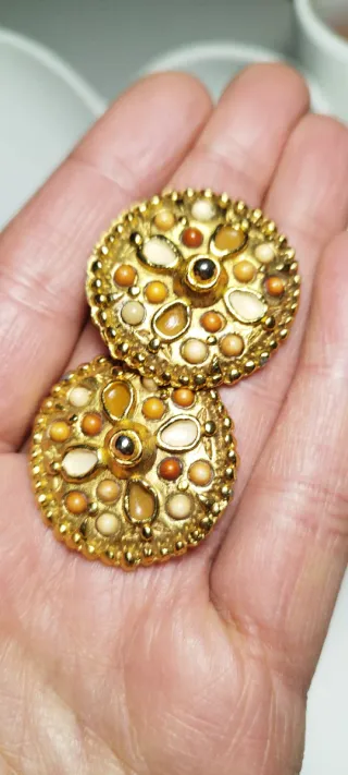 Orecchini Jacky De G. vintage clip oro multicolor