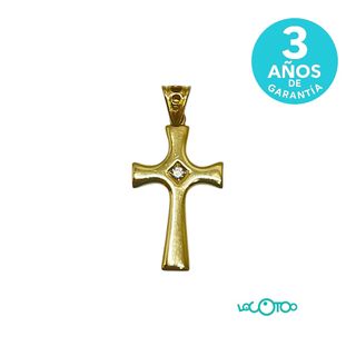 Colgante Cruz Oro 18K con Piedra