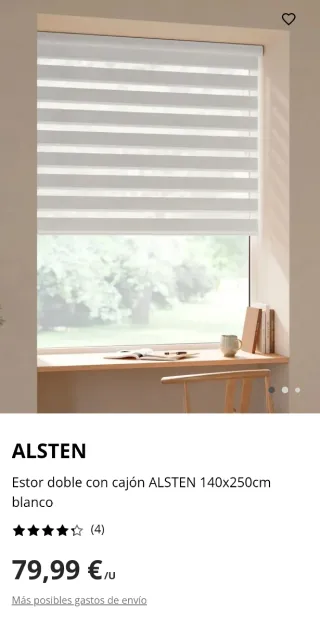 Estor Noche y Día Blanco 140x250