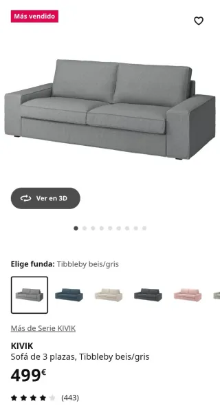 Sofá Kivik Ikea 3 plazas